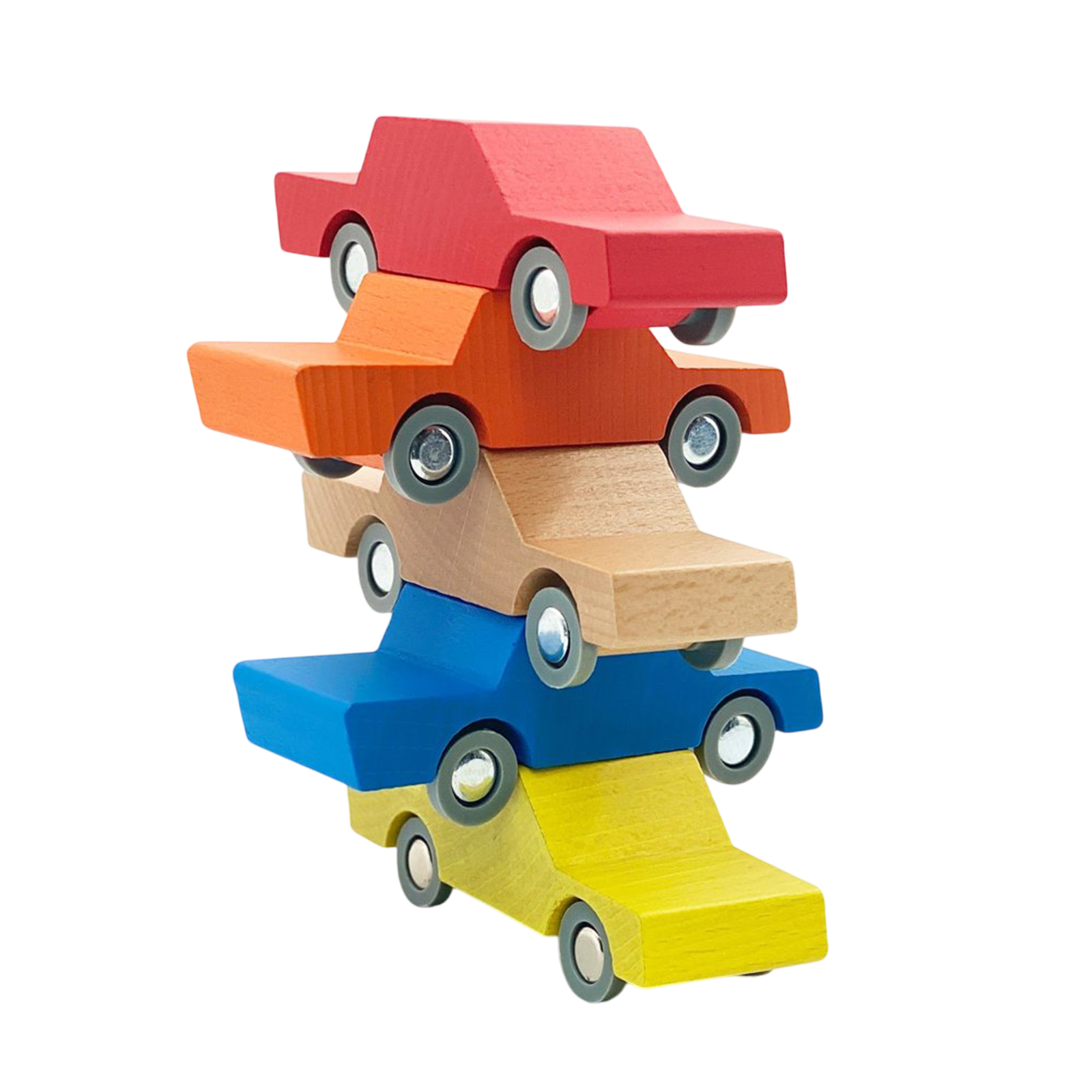 Voiture en bois jaune