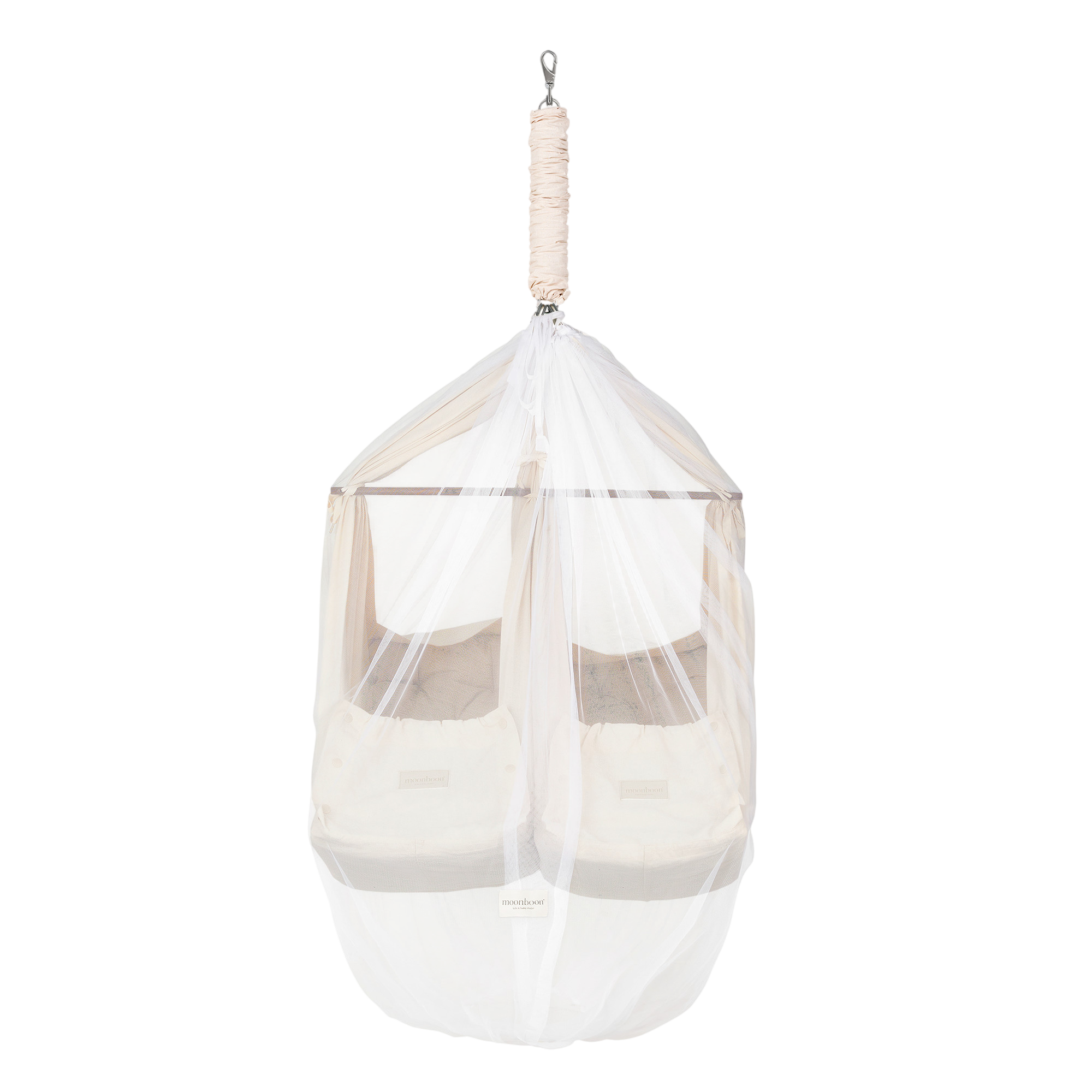 Moskitonetz für Wiege und Zwillings-Federwiege Weiss