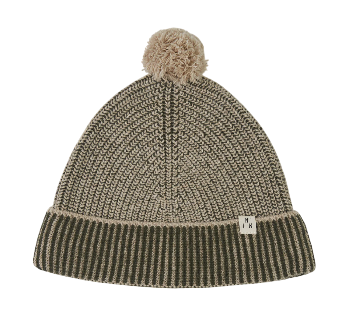 Mütze Pom Pom Loden Green