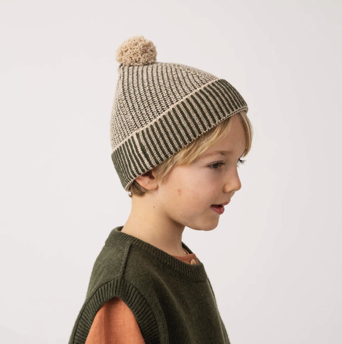 Bonnet Pom Pom Loden Green