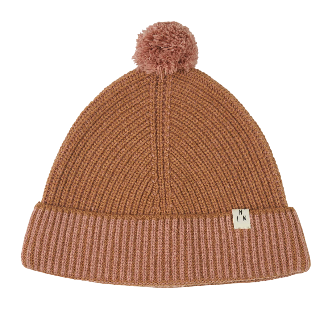 Mütze Pom Pom Ochre