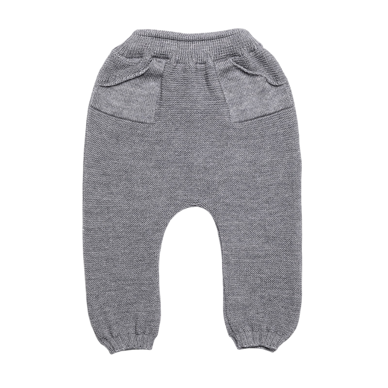 Baby pants with pockets gray mélange