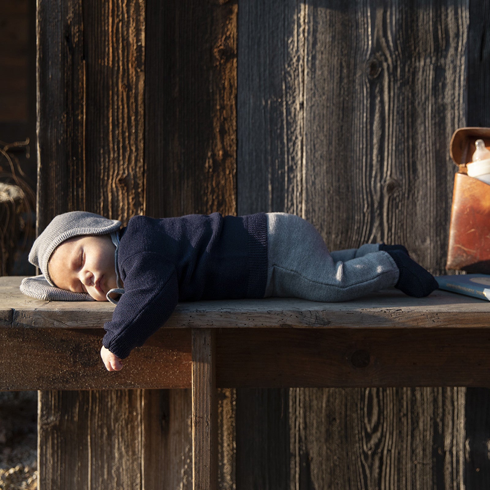 Baby Hose mit Taschen Grau-Mélange