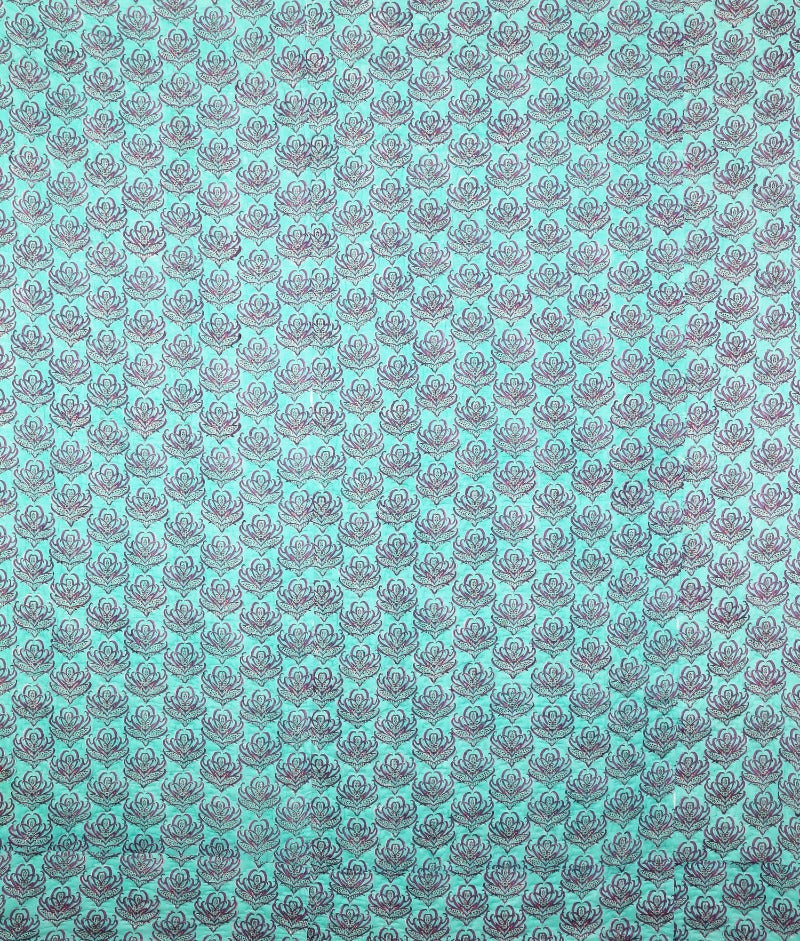 Couette Pink Lotus 230 x 270 cm réversible turquoise, rose, blanc