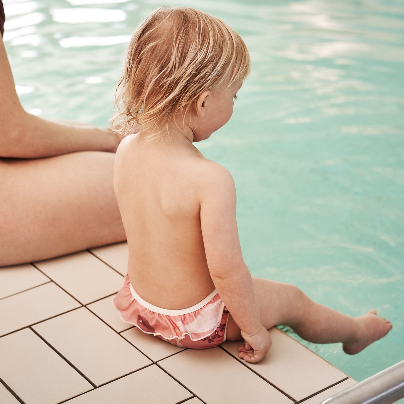 Lot de 2 couches de bain Baleine rose à volants