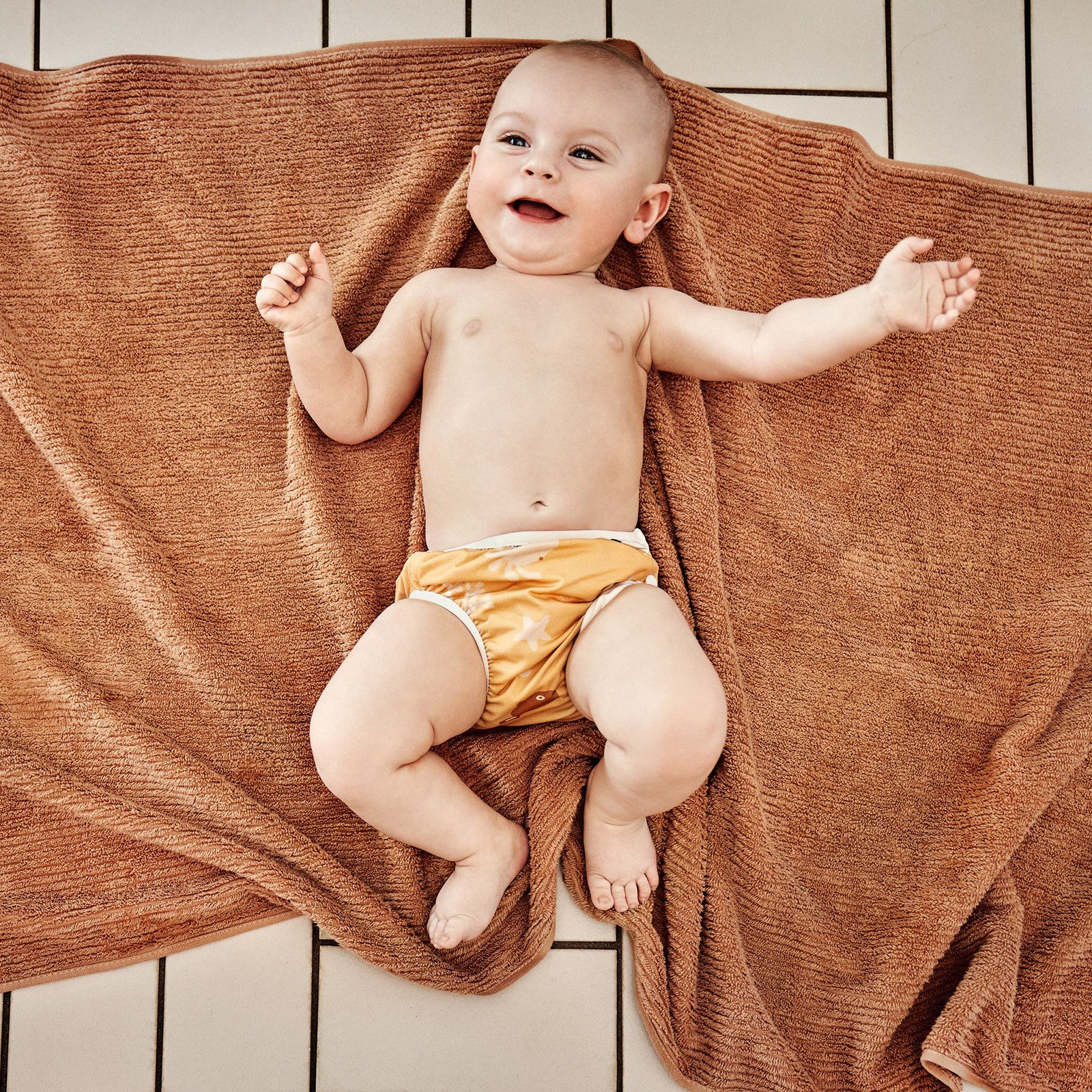 Lot de 2 couches de bain Baleine jaune