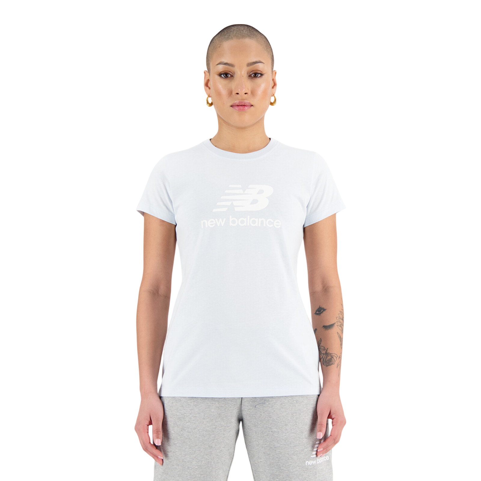 T-shirt Essentials Stacked Logo ice blue