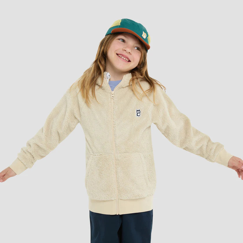 Panda High-Loft Beige fleece jacket