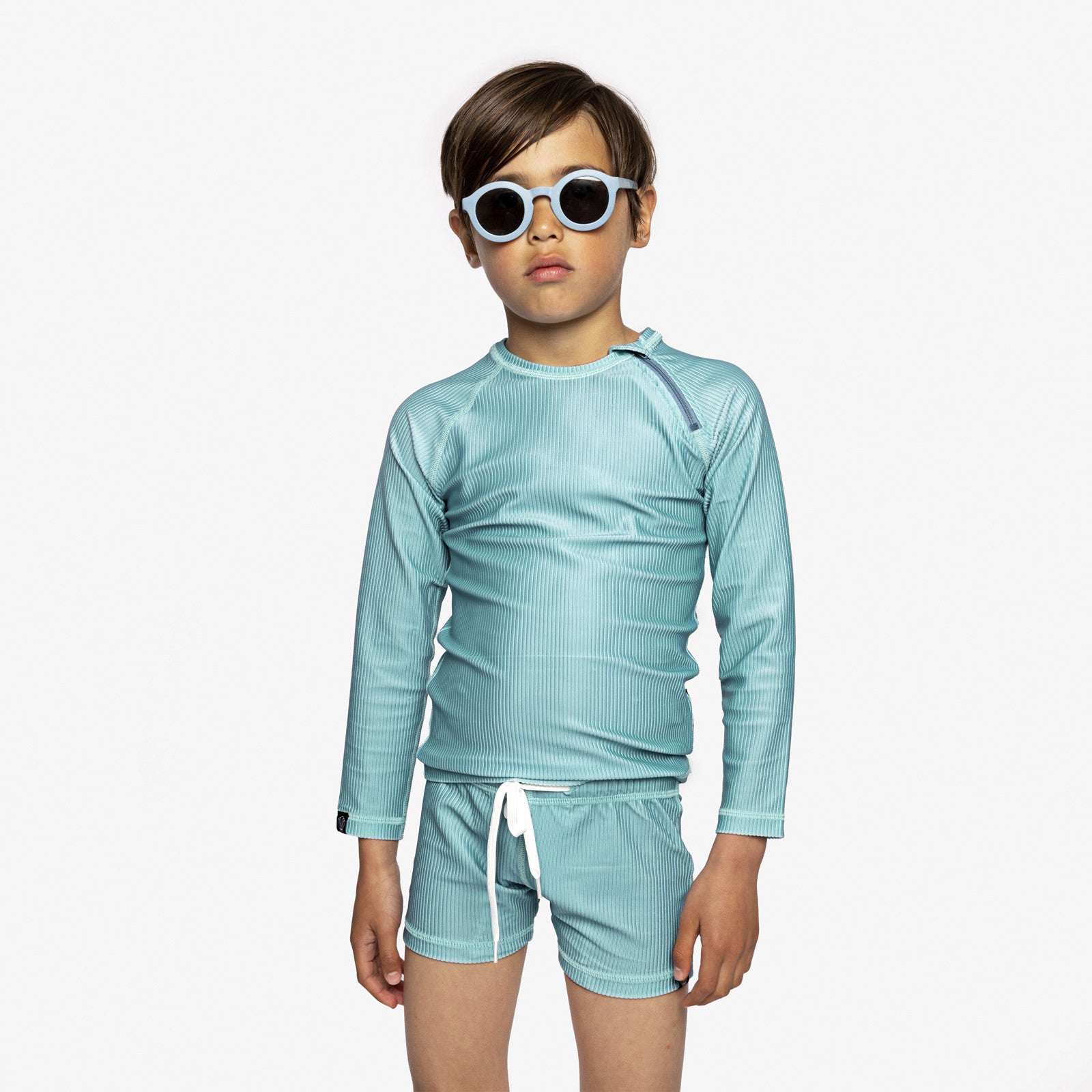 Swim shirt UPF 50+ Ribbed LS Coastal Shade