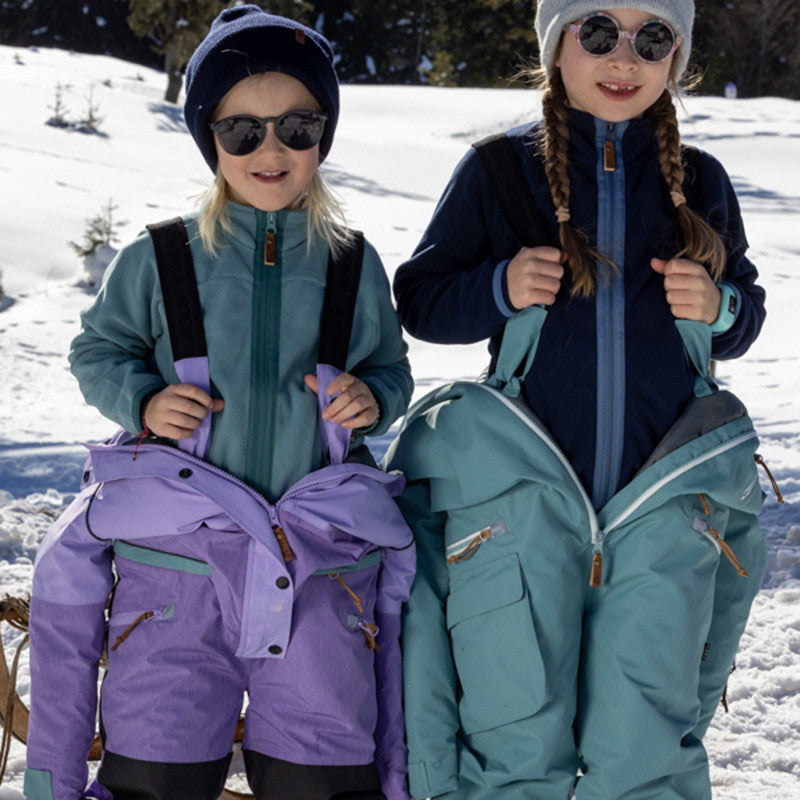 Kids Lio winter overall paisley purple mélange