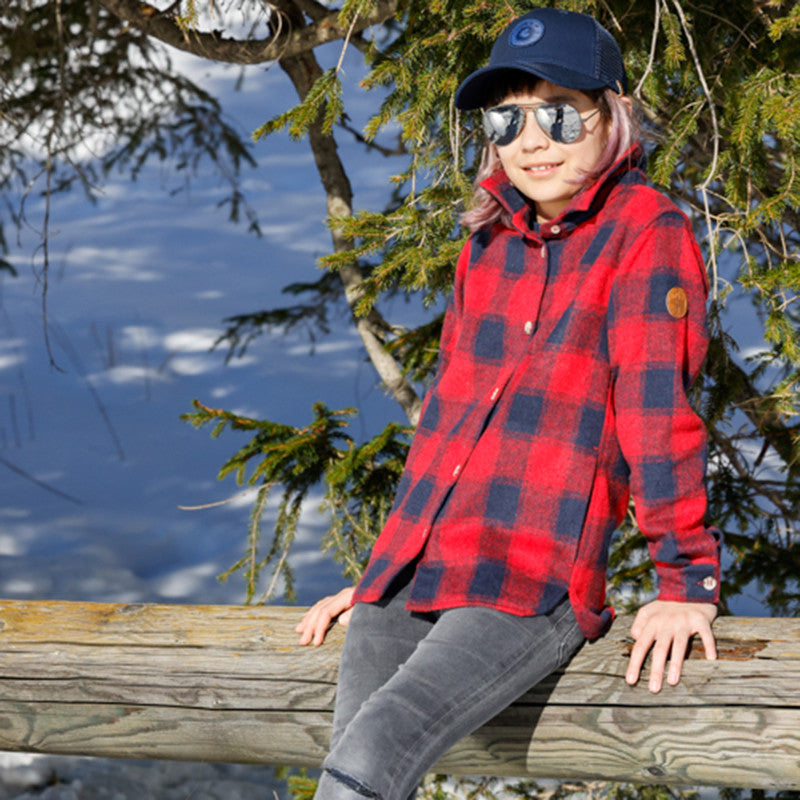 Kids fleece shirt-jacket Wega red