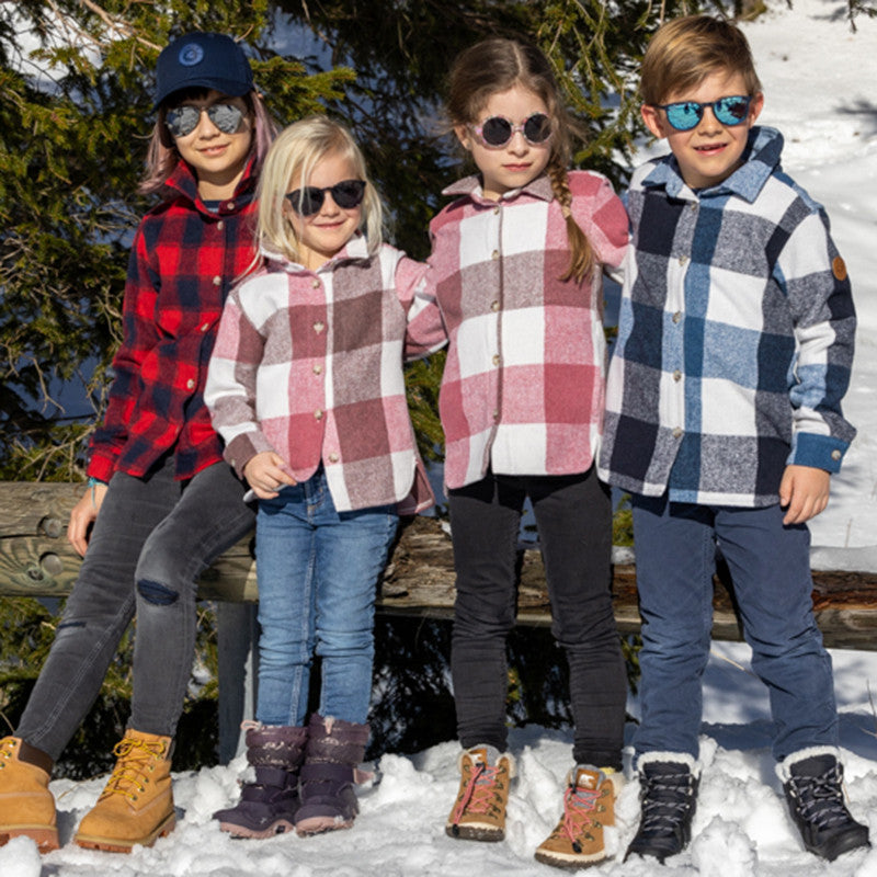 Kids fleece shirt-jacket Wega red