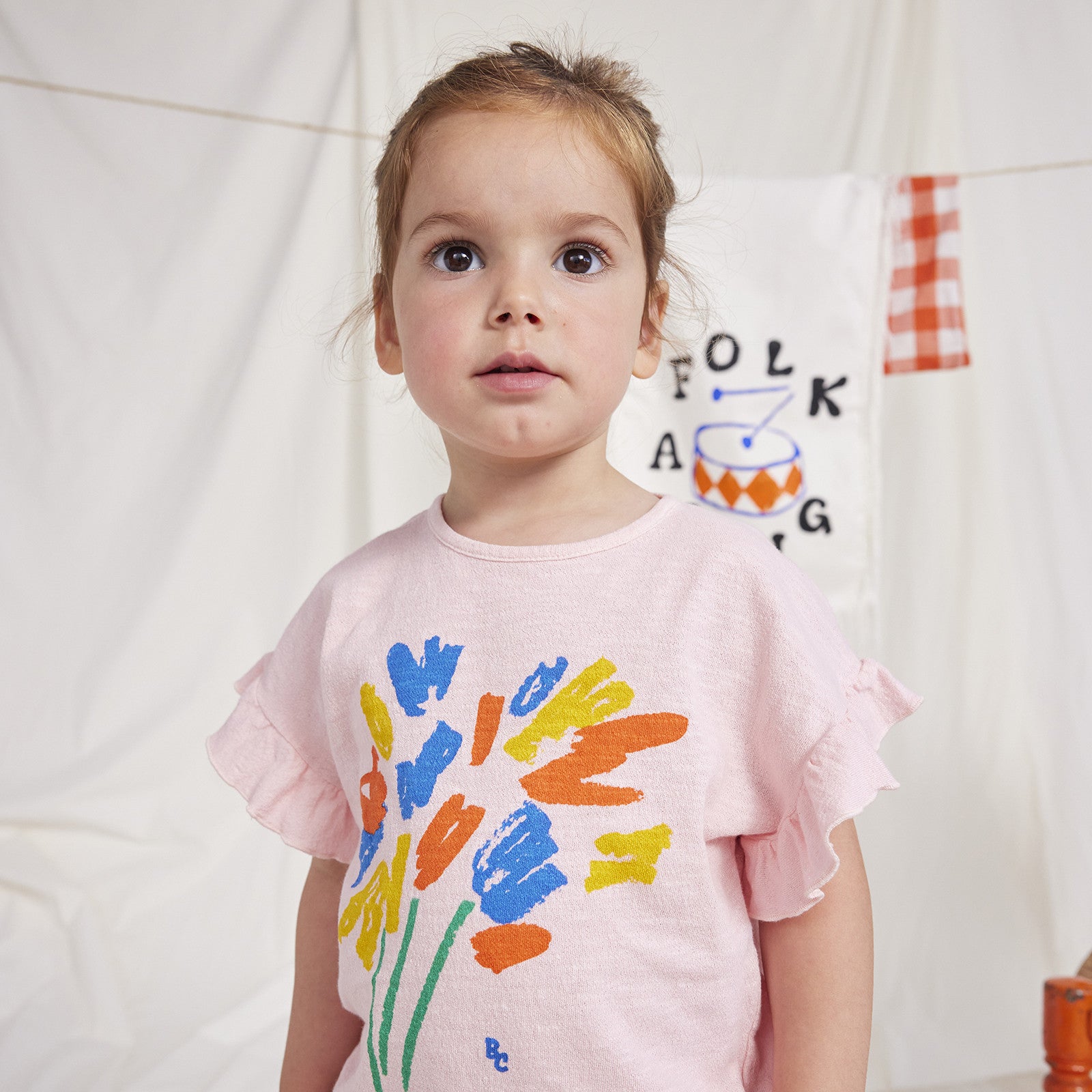 T-shirt bébé Fireworks rose