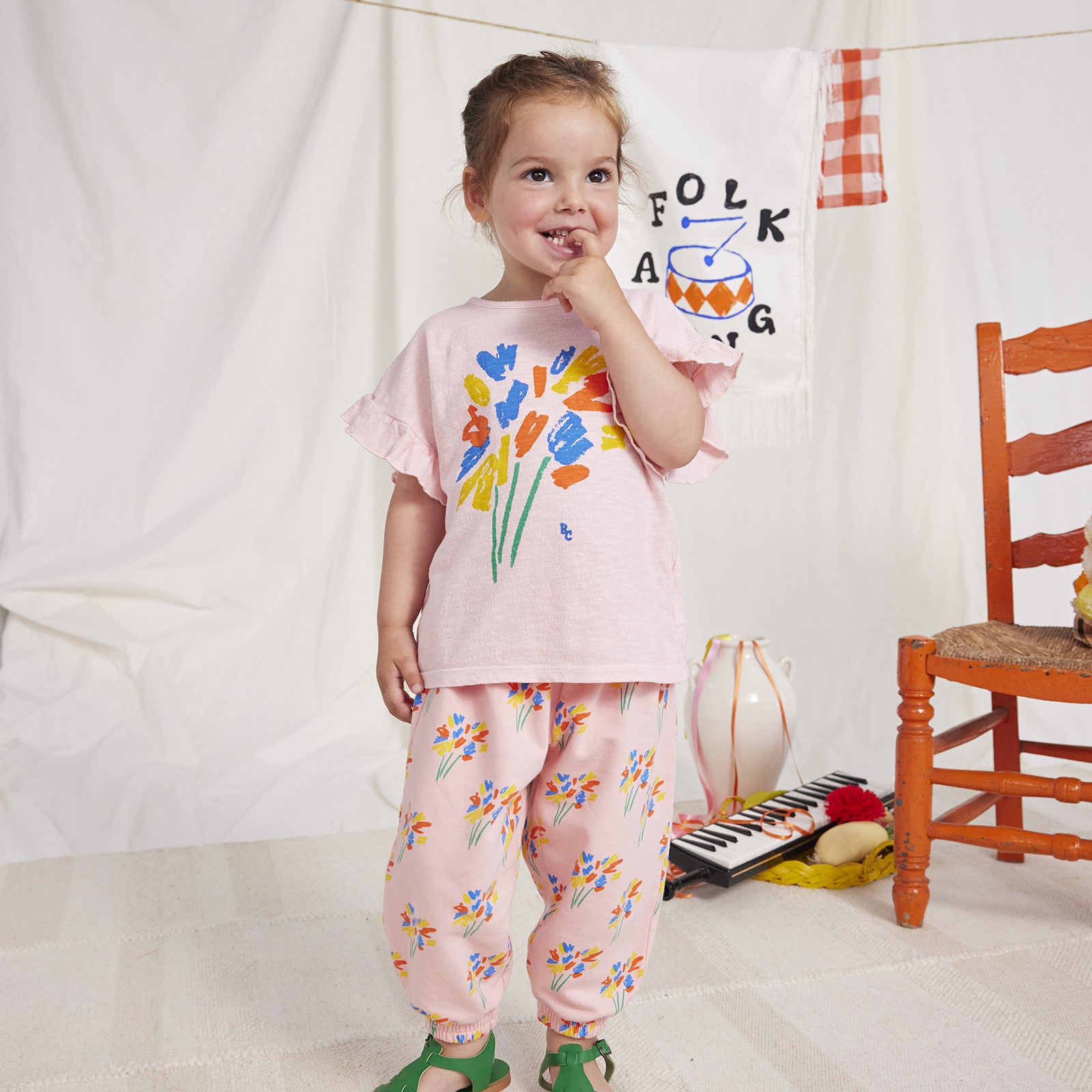 T-shirt bébé Fireworks rose