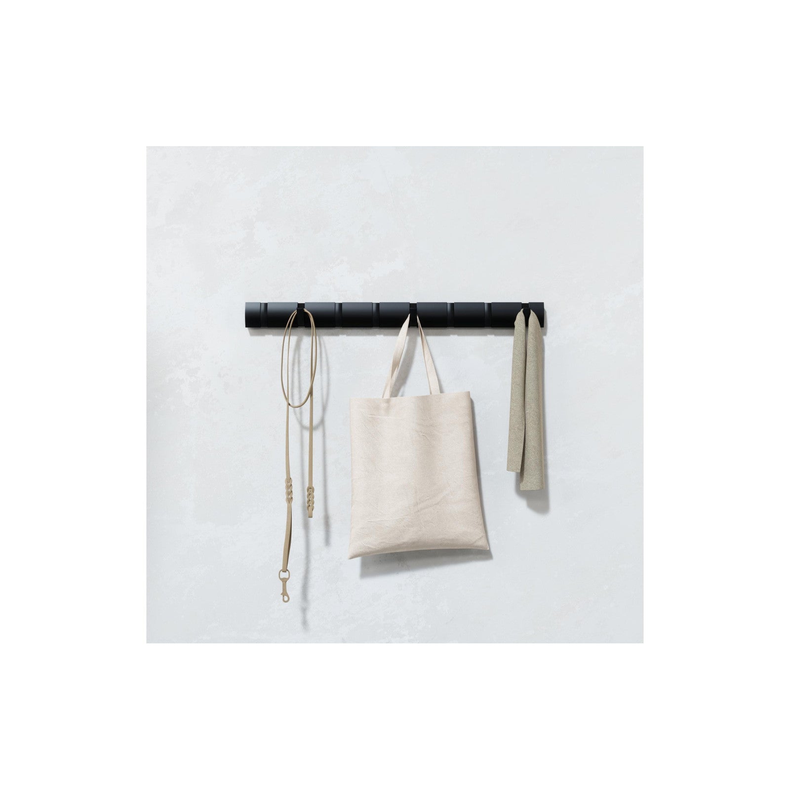 Portemanteau Flip 8 crochets, noir