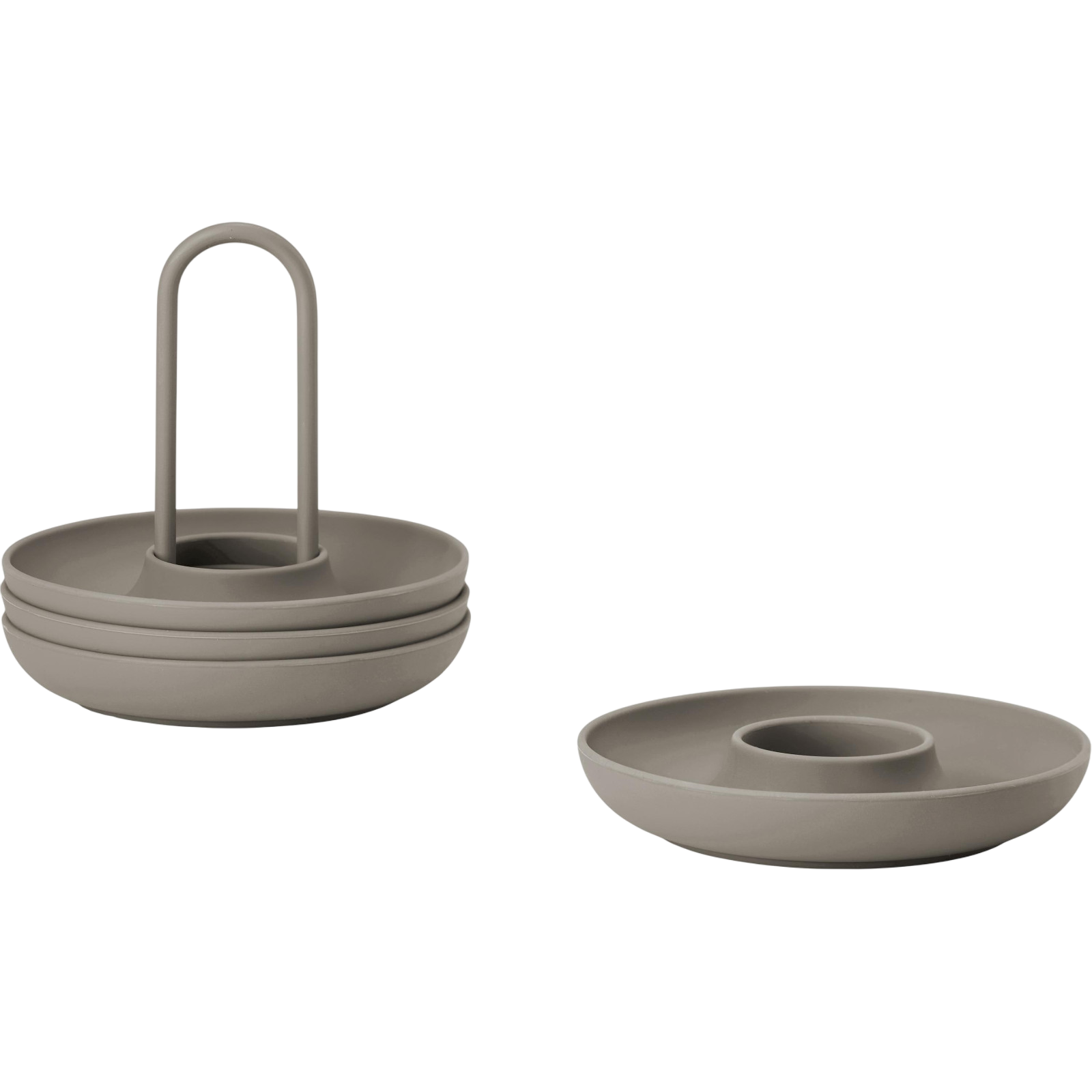 Egg cup singles 4 pieces, taupe