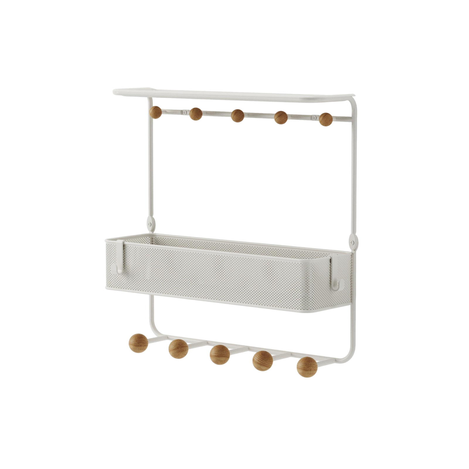 Portemanteau Estique 10 crochets, blanc