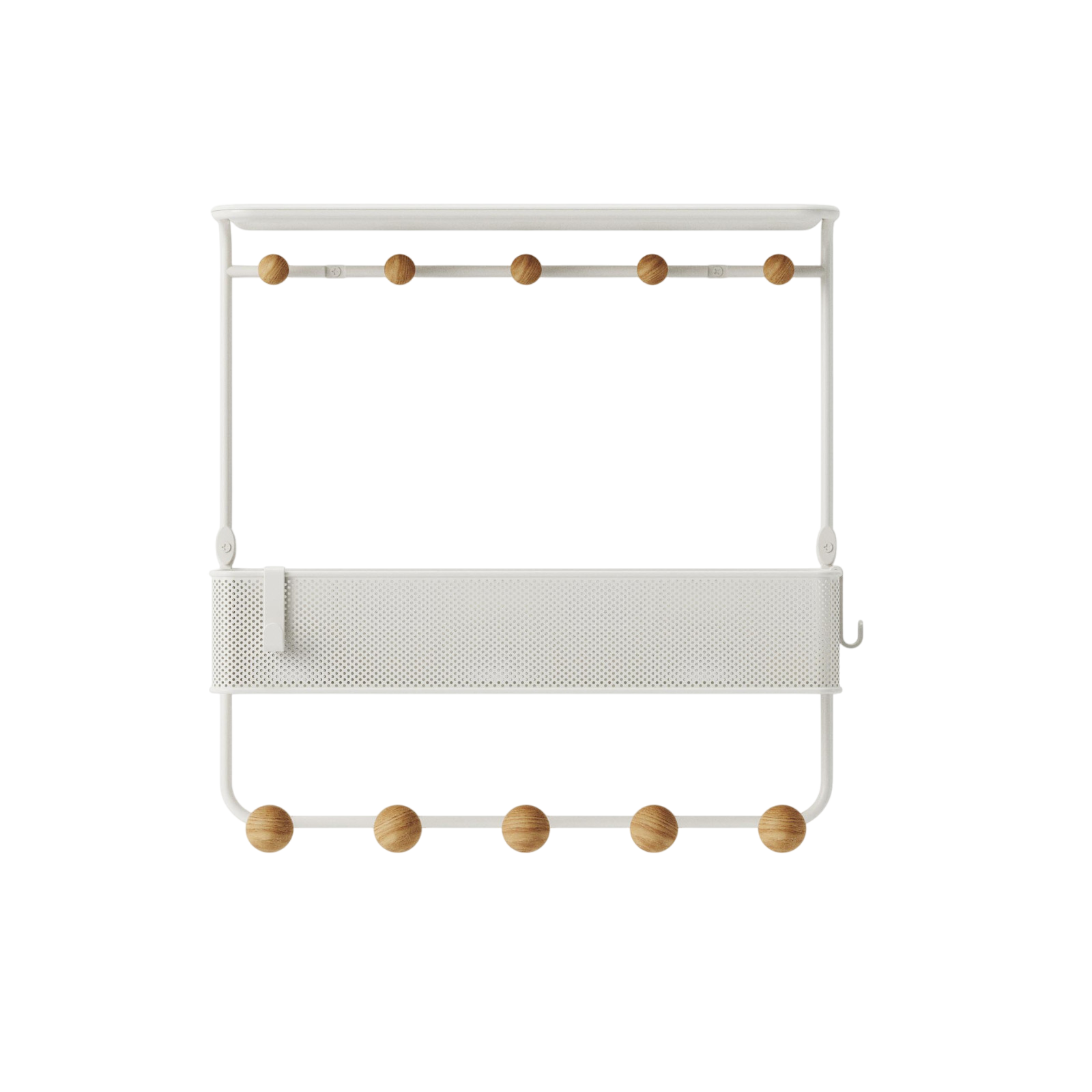 Portemanteau Estique 10 crochets, blanc