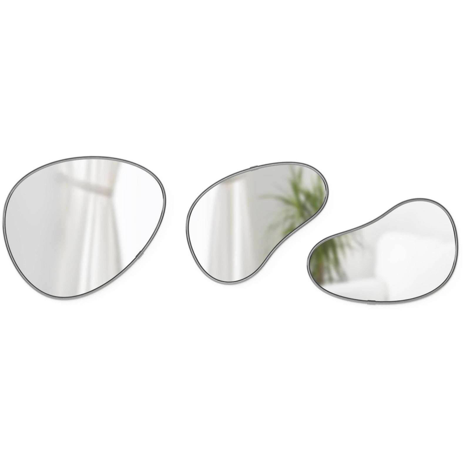 Jeu de 3 miroirs Hubba Pebble, noir