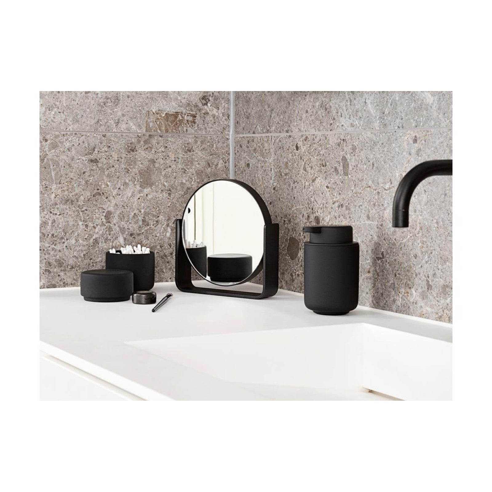 Ume table mirror, Black