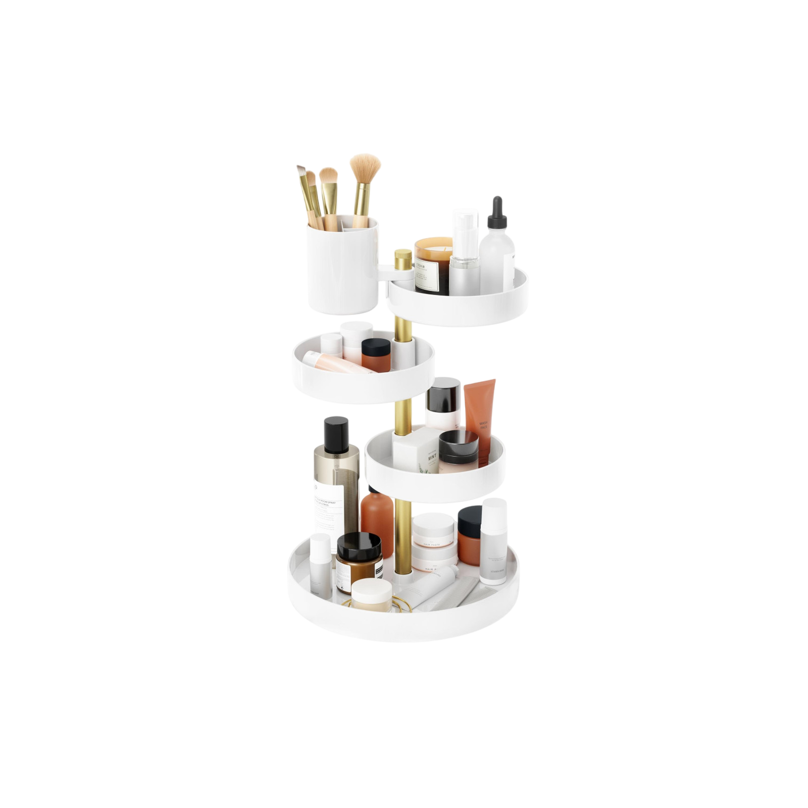 Porte-ustensiles de bain Pirouette or/blanc