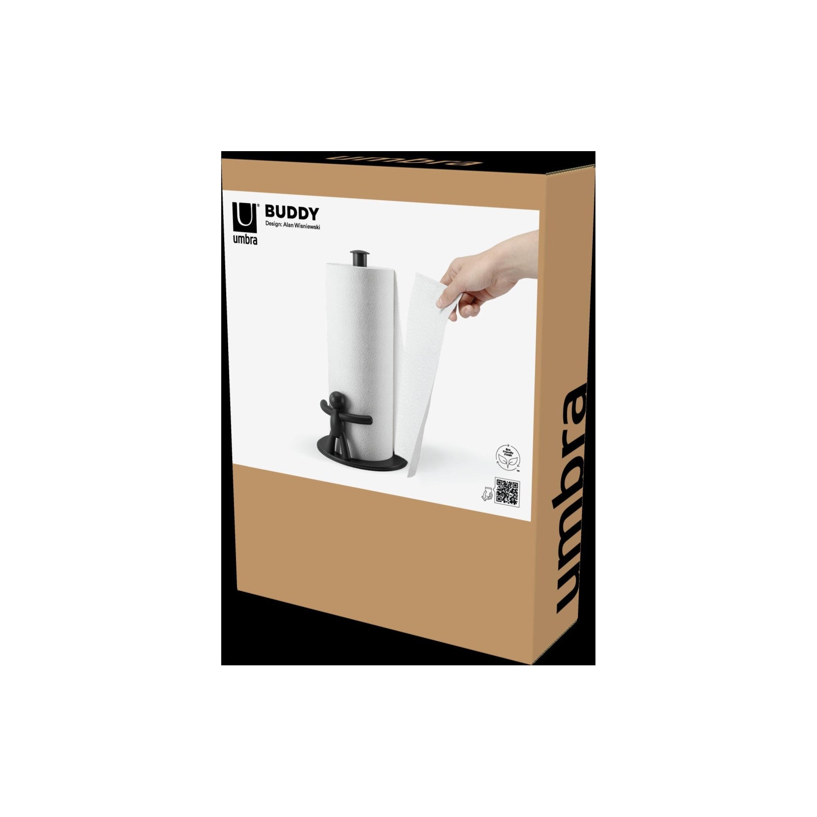 Porte-rouleau de cuisine Buddy, noir