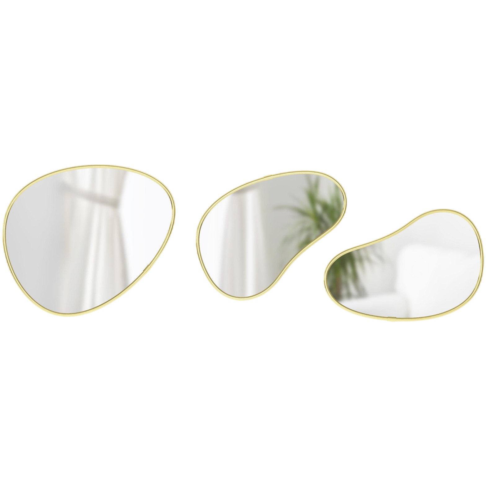 Mirror Hubba Pebble set of 3, gold
