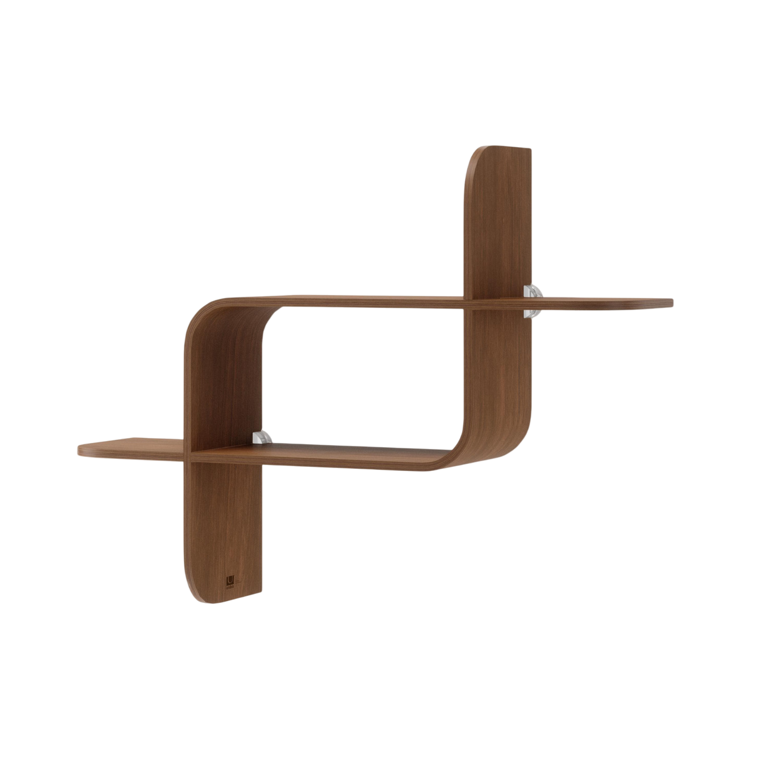 Wall shelf assembly, walnut