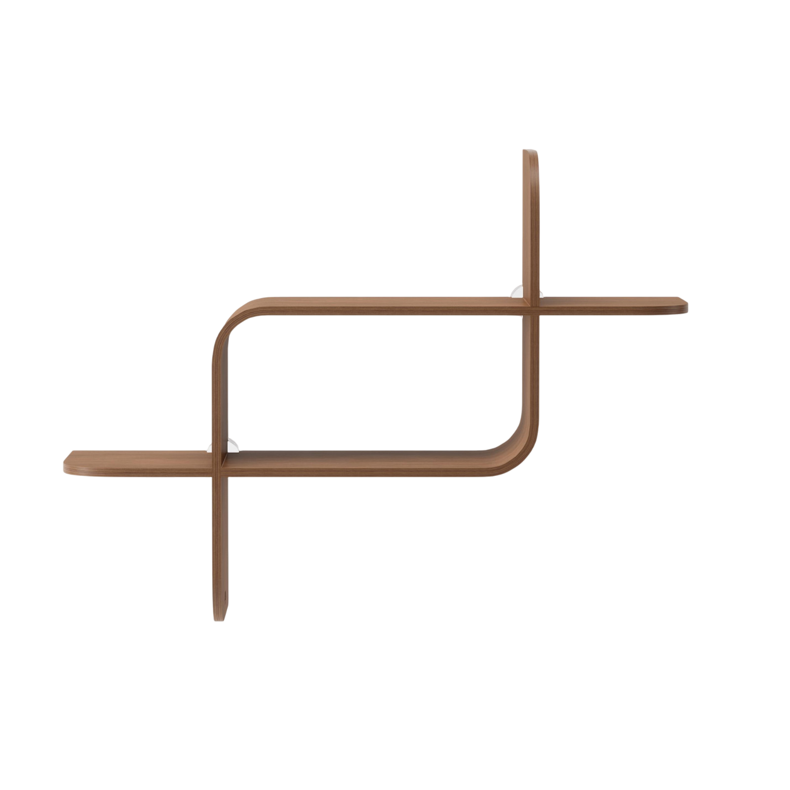 Wall shelf assembly, walnut