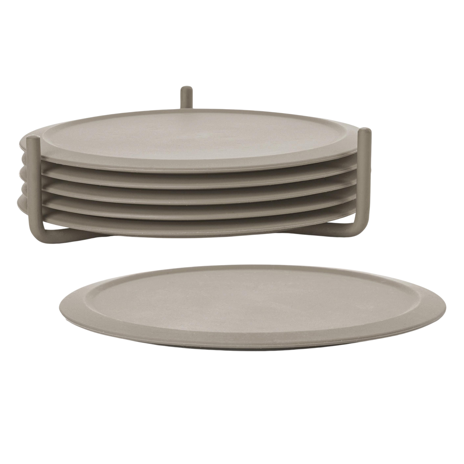 Glass coasters Singels 6 pieces, taupe