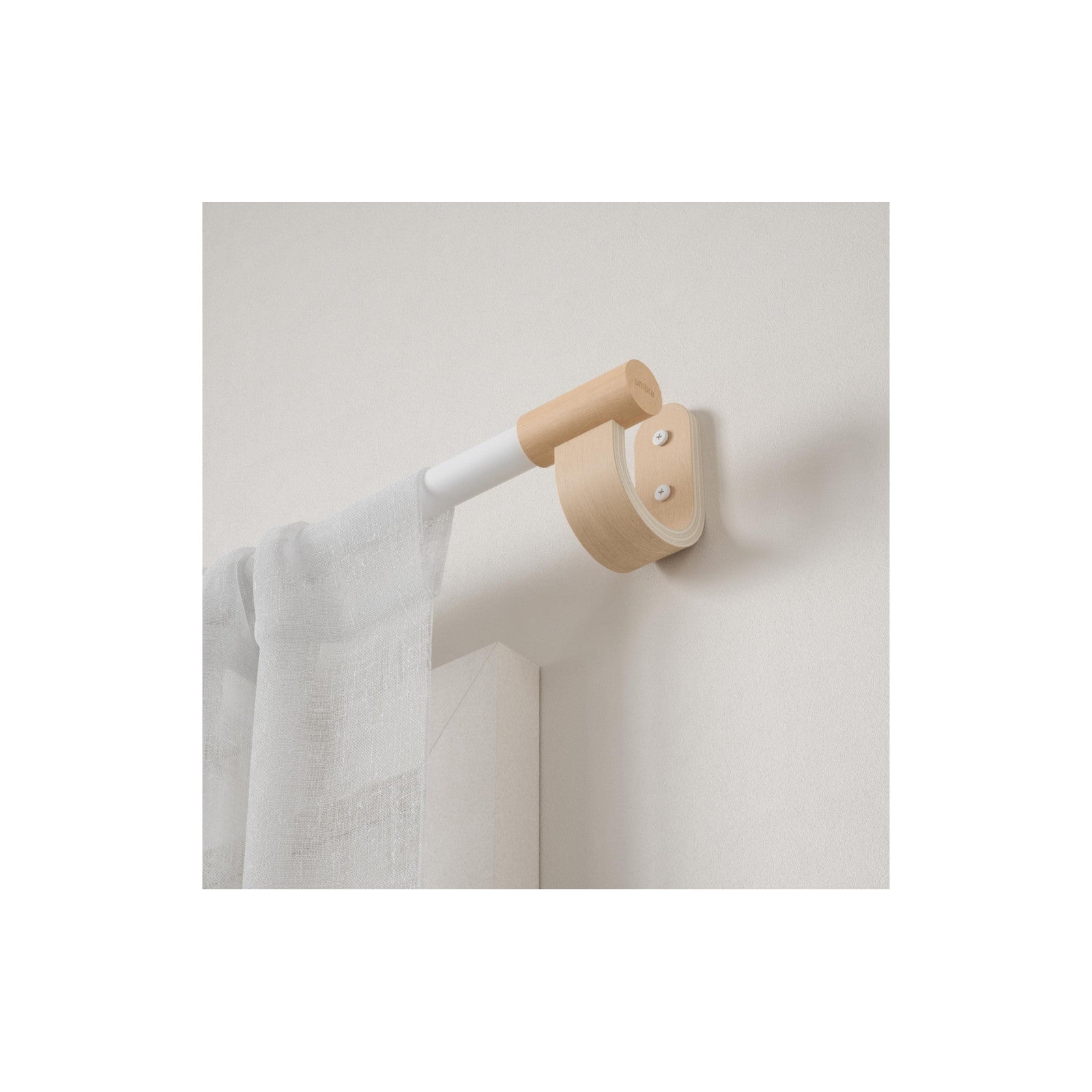 Tringle à rideaux Bellwood, blanc/nature