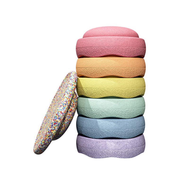 Stapelstein Rainbow pastel + Board super confetti