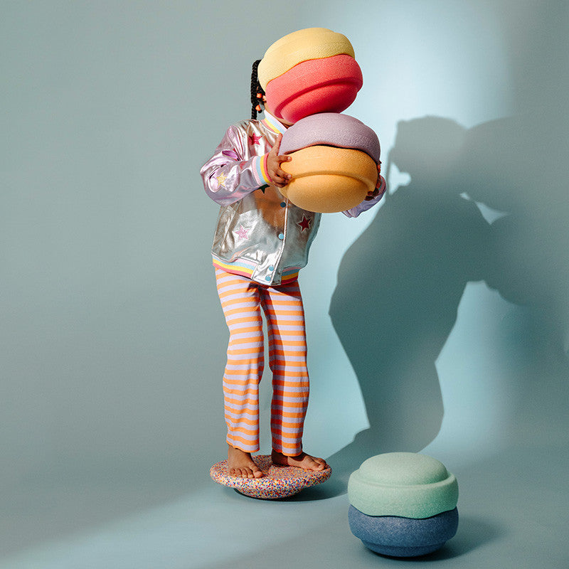 Stacking stone Rainbow pastel + Board super confetti