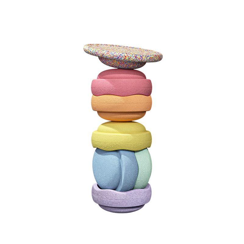 Stacking stone Rainbow pastel + Board super confetti