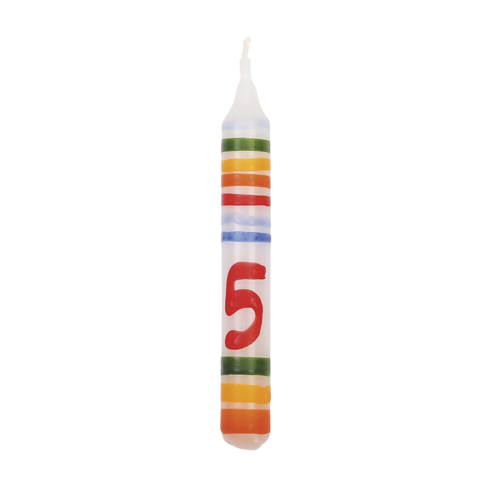 GRIMM's Kerze Ringelbunt Zahl 5