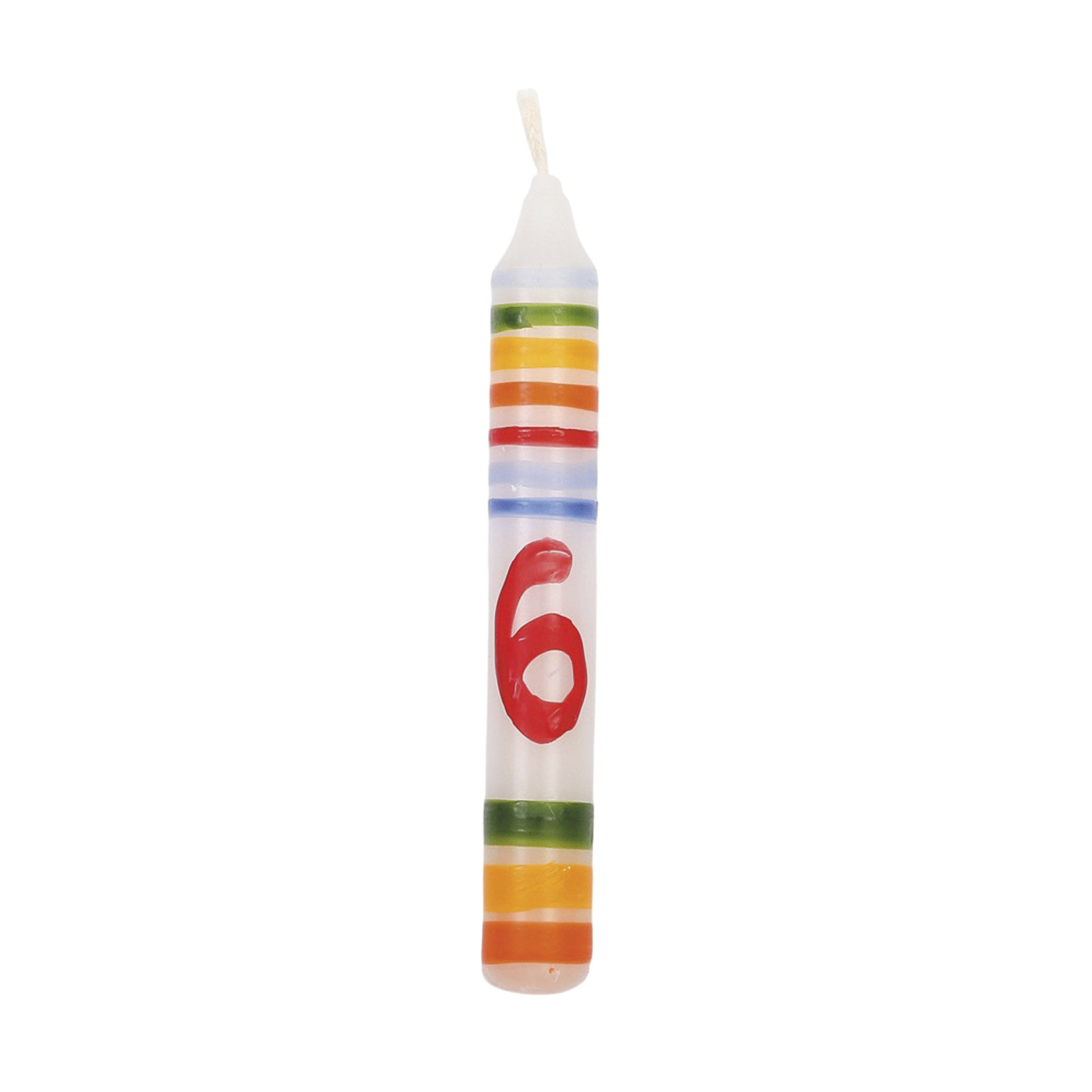 GRIMM's Kerze Ringelbunt Zahl 6