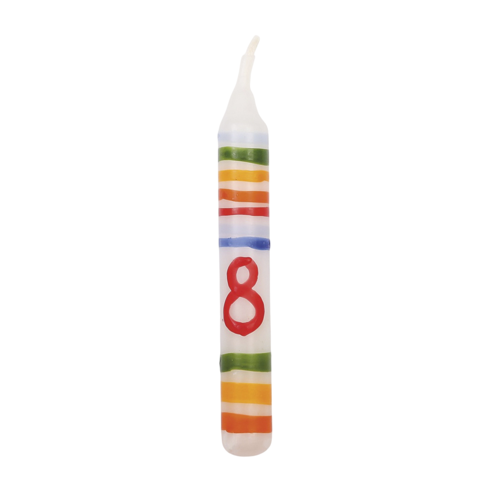 GRIMM's Kerze Ringelbunt Zahl 8