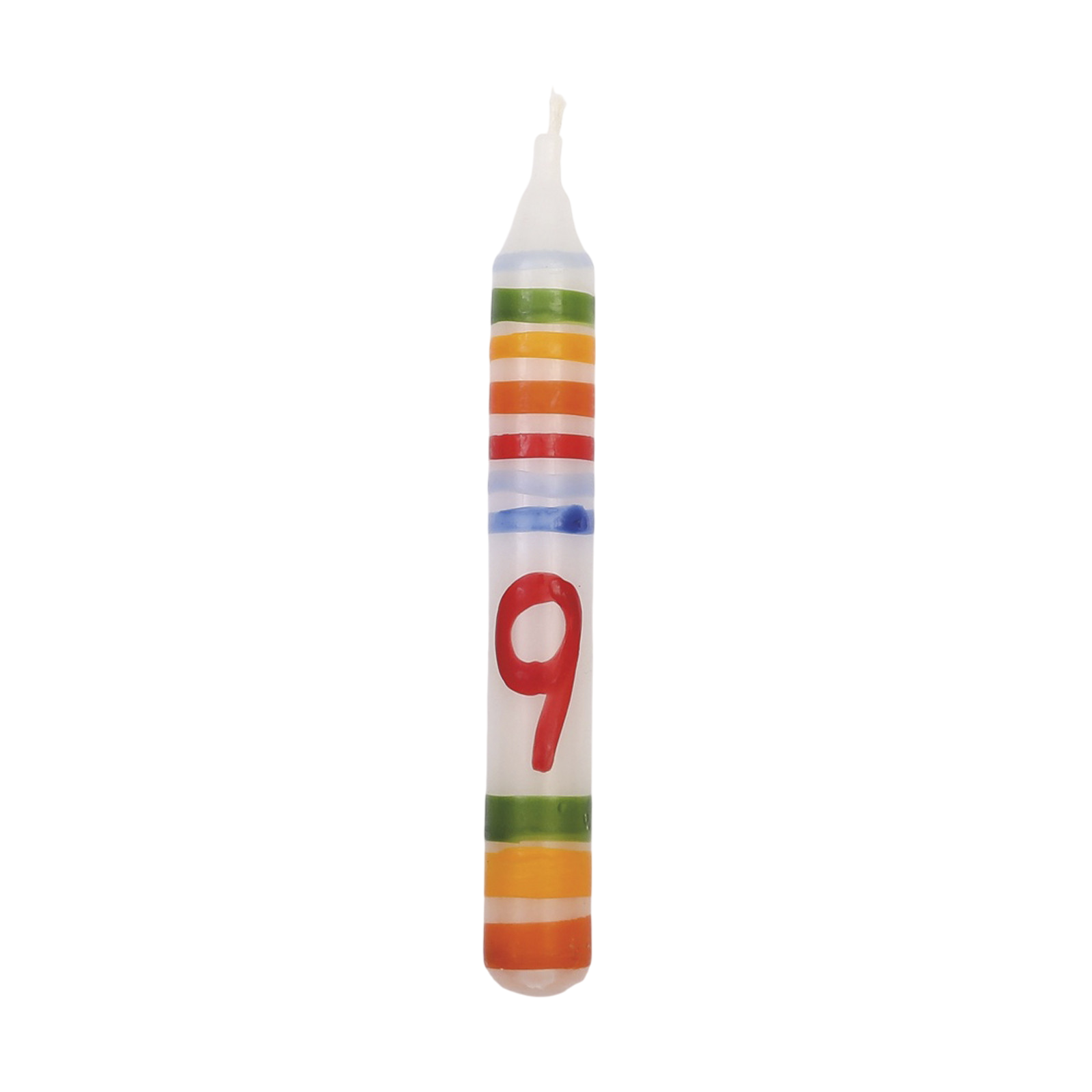 GRIMM's Kerze Ringelbunt Zahl 9