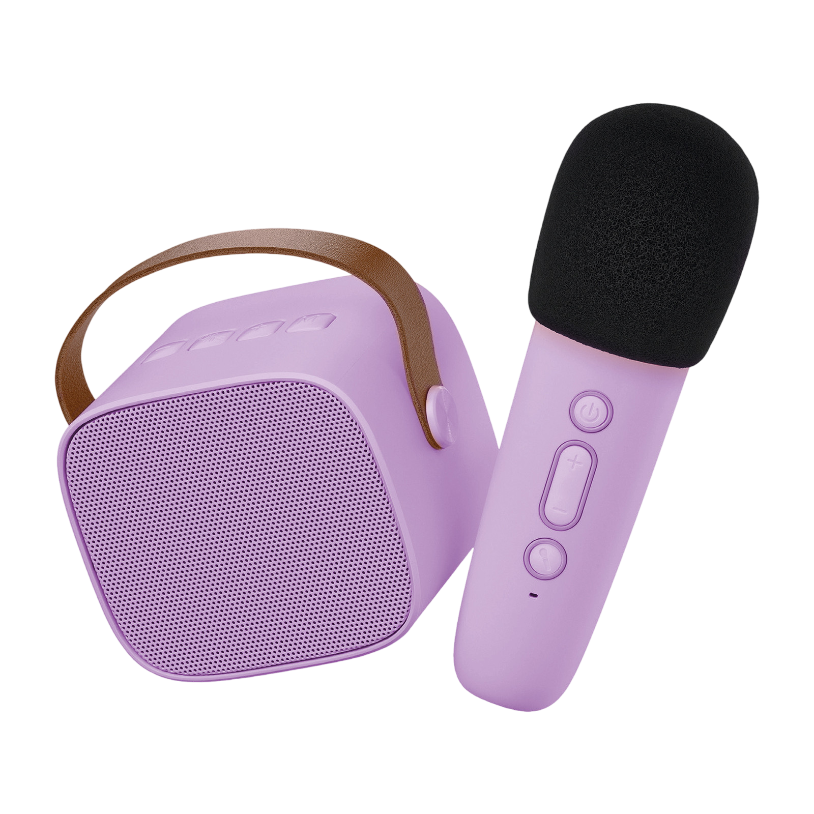 Wiederaufladbarer kabelloser Lautsprecher und Mikrofon Purple Pastel