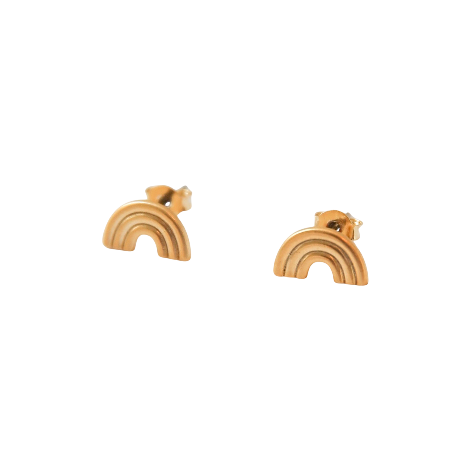 Clou d'oreille arc-en-ciel doré
