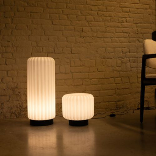 Dentelles Wide XL Lampe mit Kabel und Dimmer - schwarzer Fuss