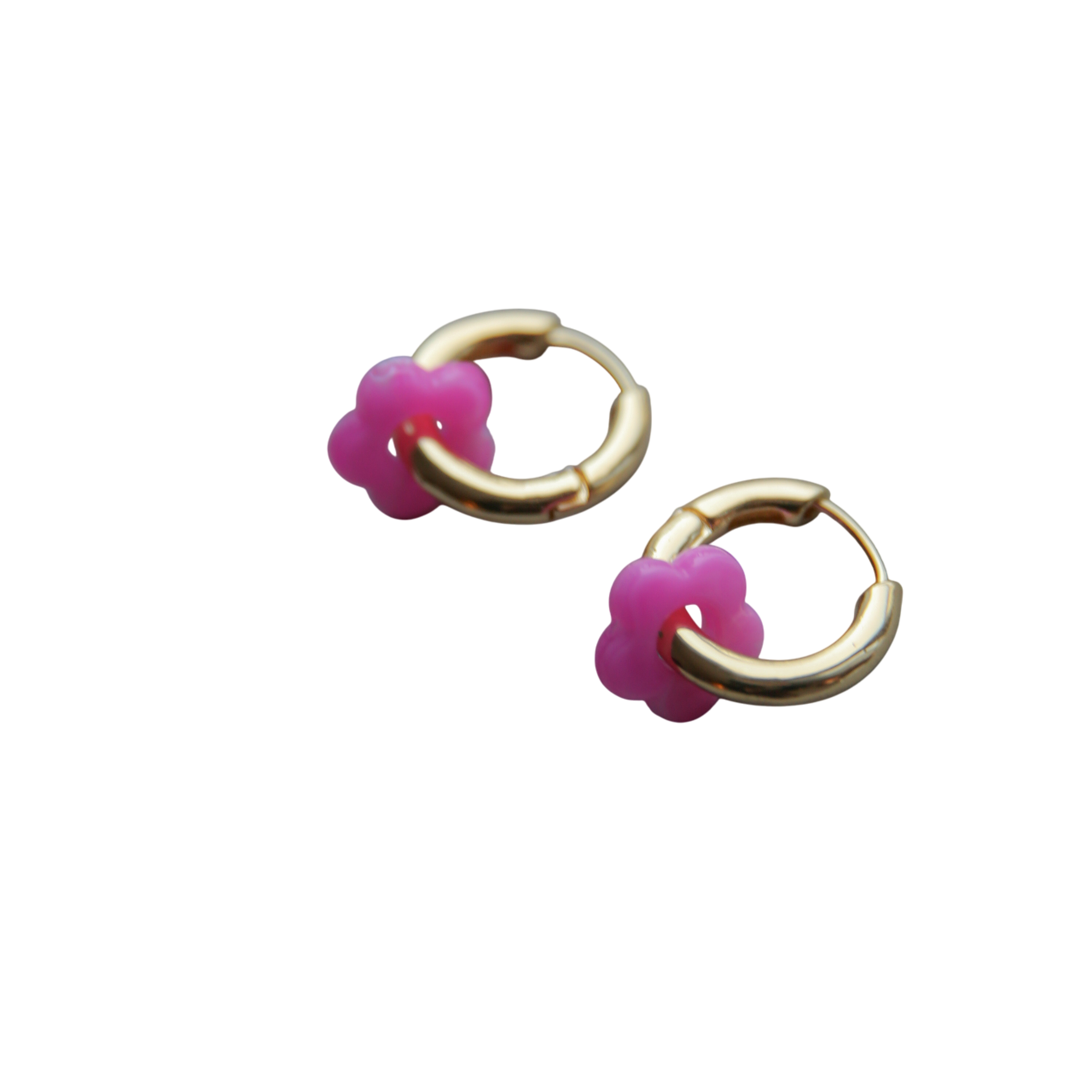 Kreolen Hoop Flower pink