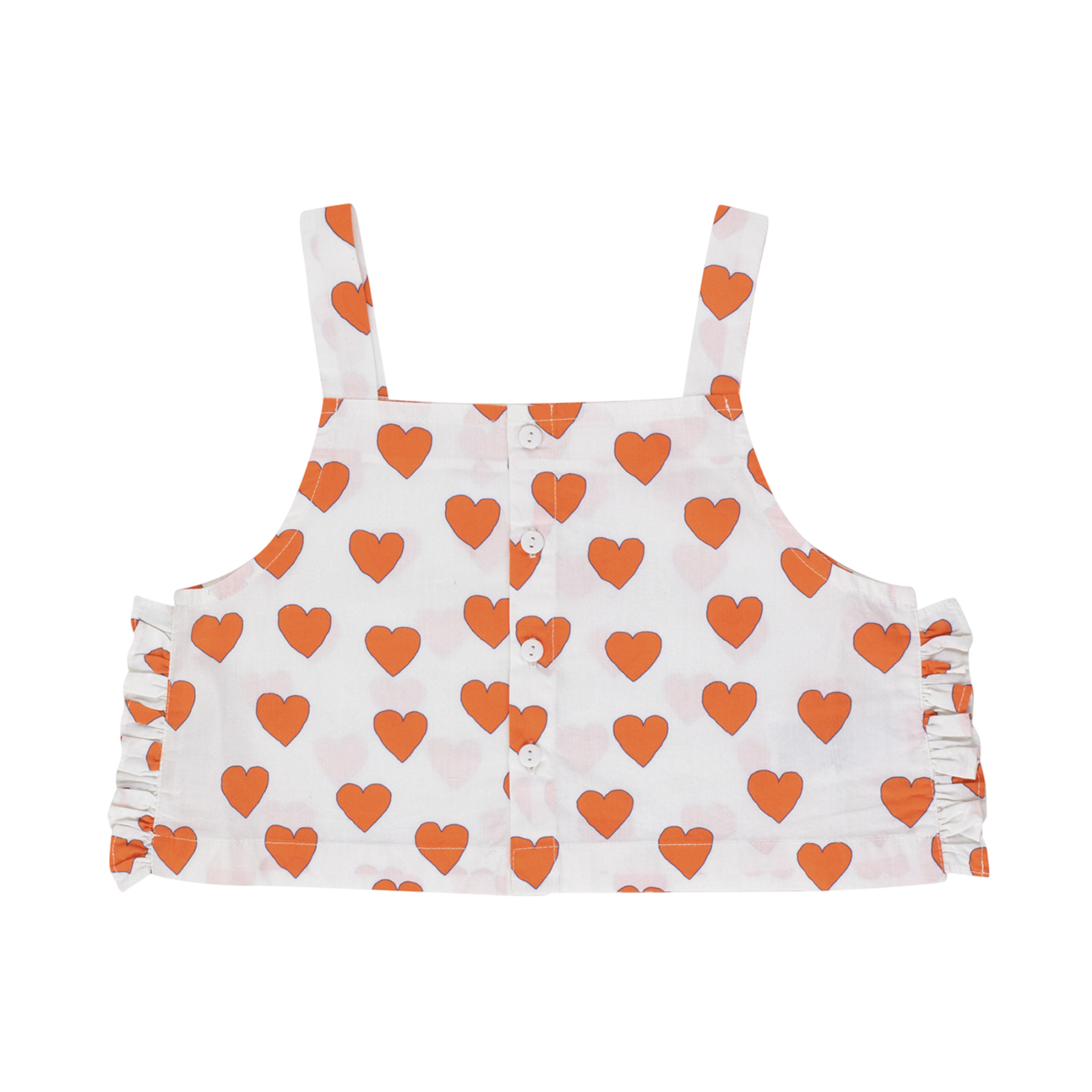 Crop Top Cœurs blanc cassé