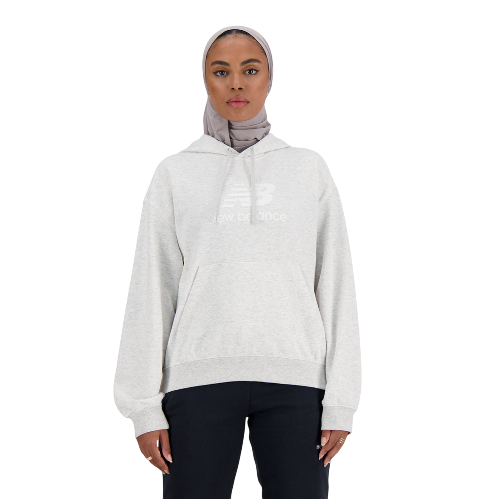 Sweat à capuche Sport Essentials French Terry Stacked Logo Ash Heather