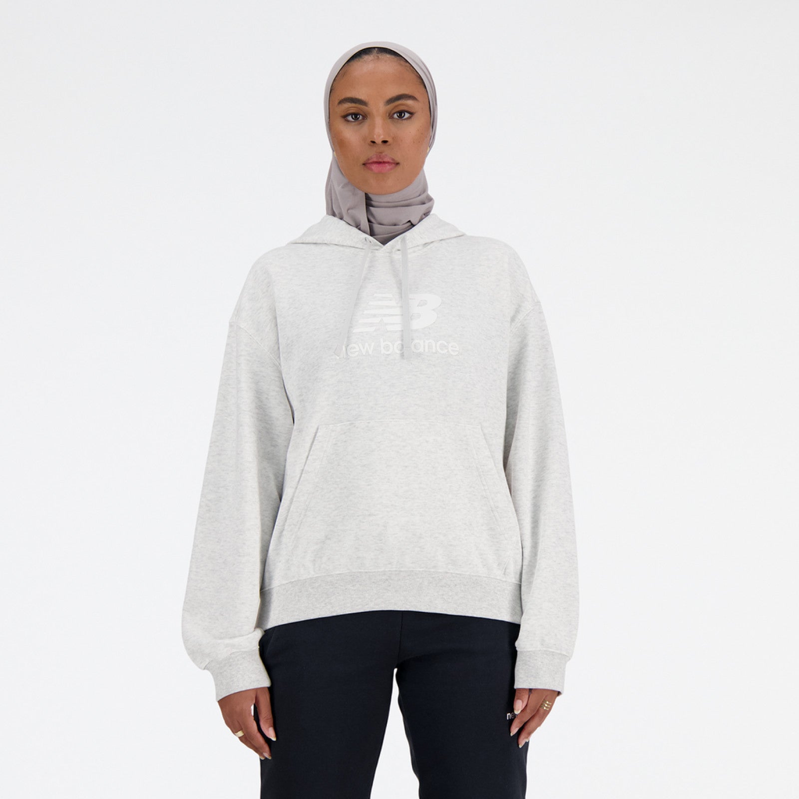 Hoodie Sport Essentials French Terry Stacked Logo Ash Heather