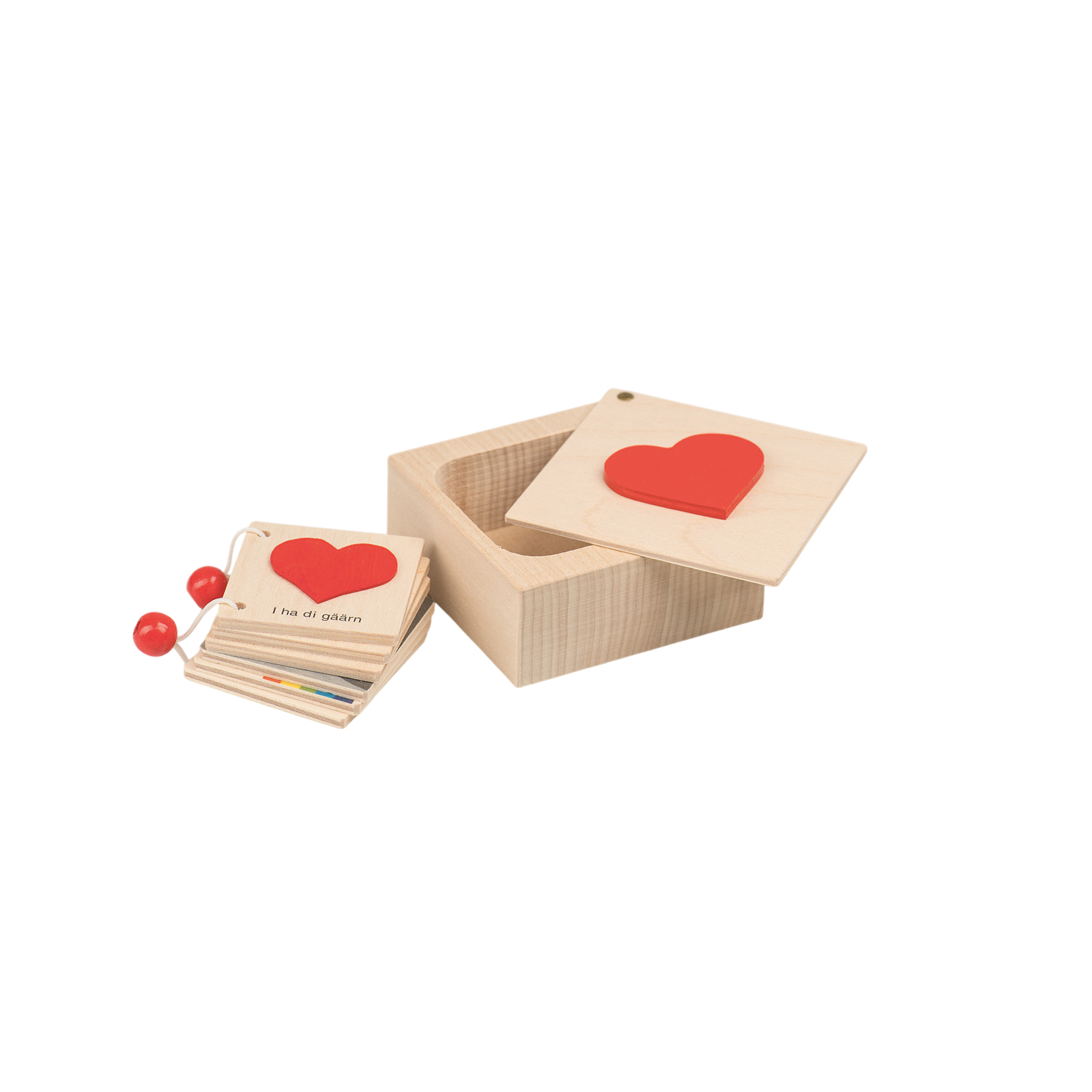 Herzbüechli in Holzschachtel Schweizerdeutsch