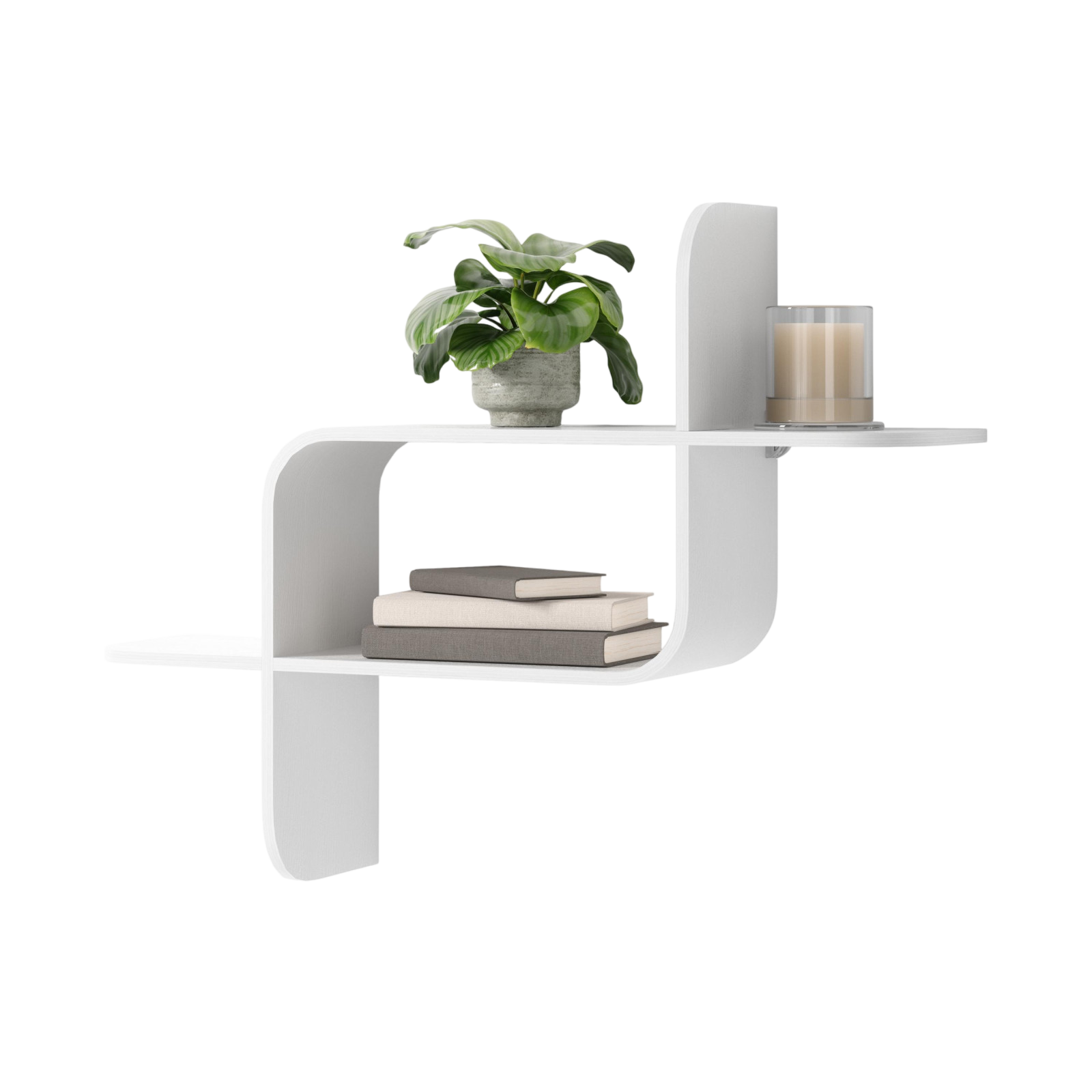 Wall shelf assembly 62 x 15 x 47 cm, white