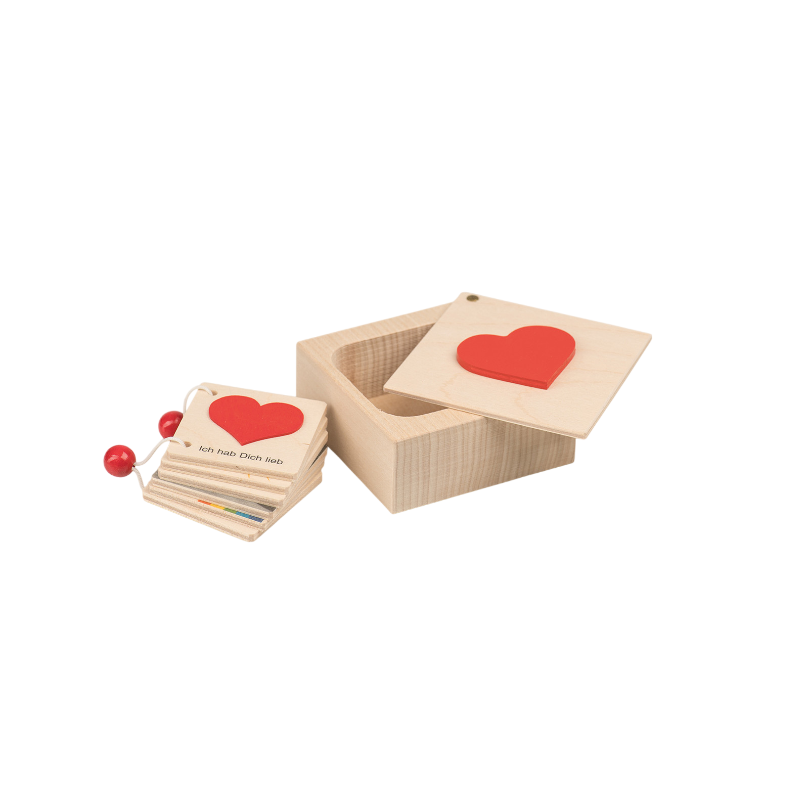 Herzbüechli in Holzschachtel Deutsch