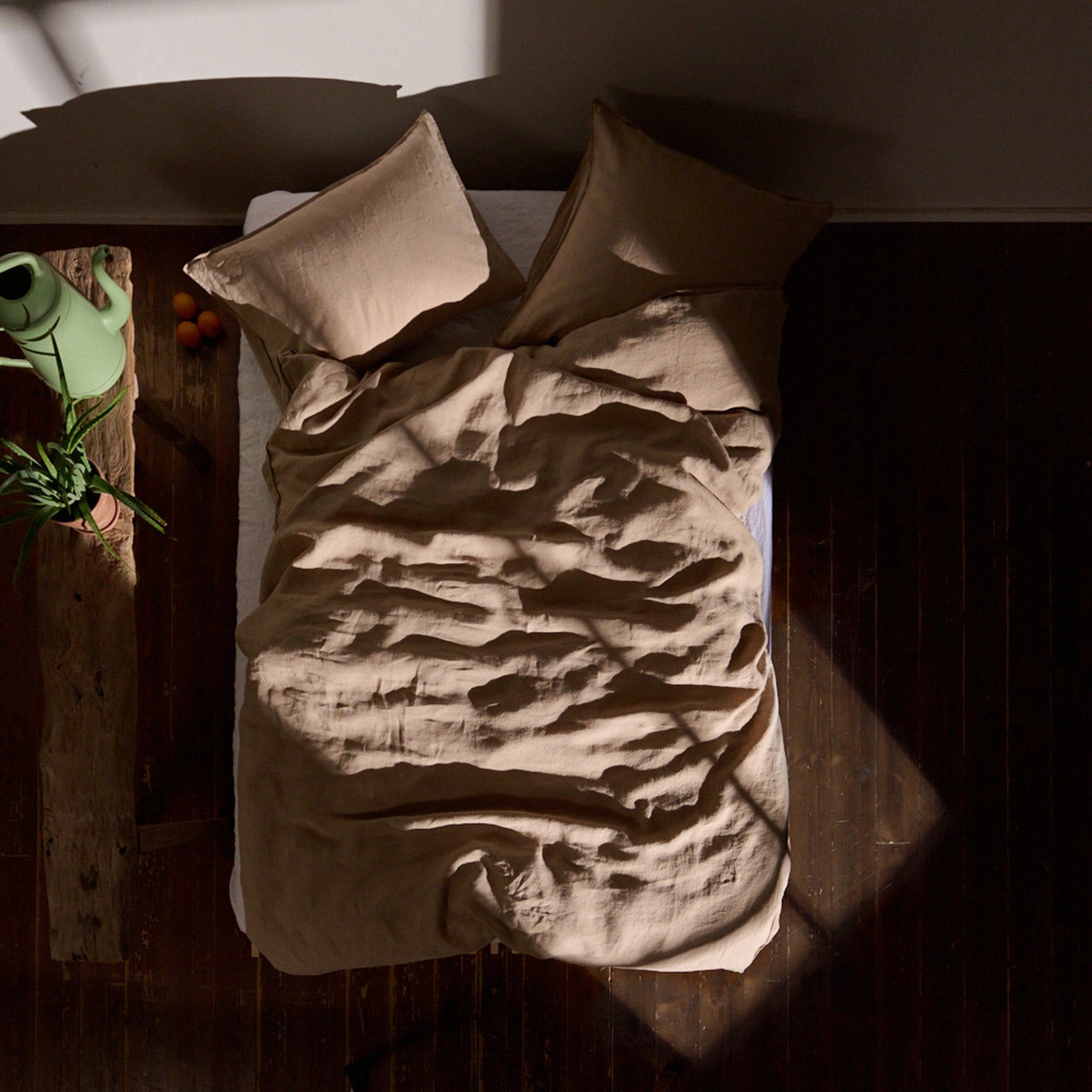 Linus housse de couette uni oat 160x210 cm