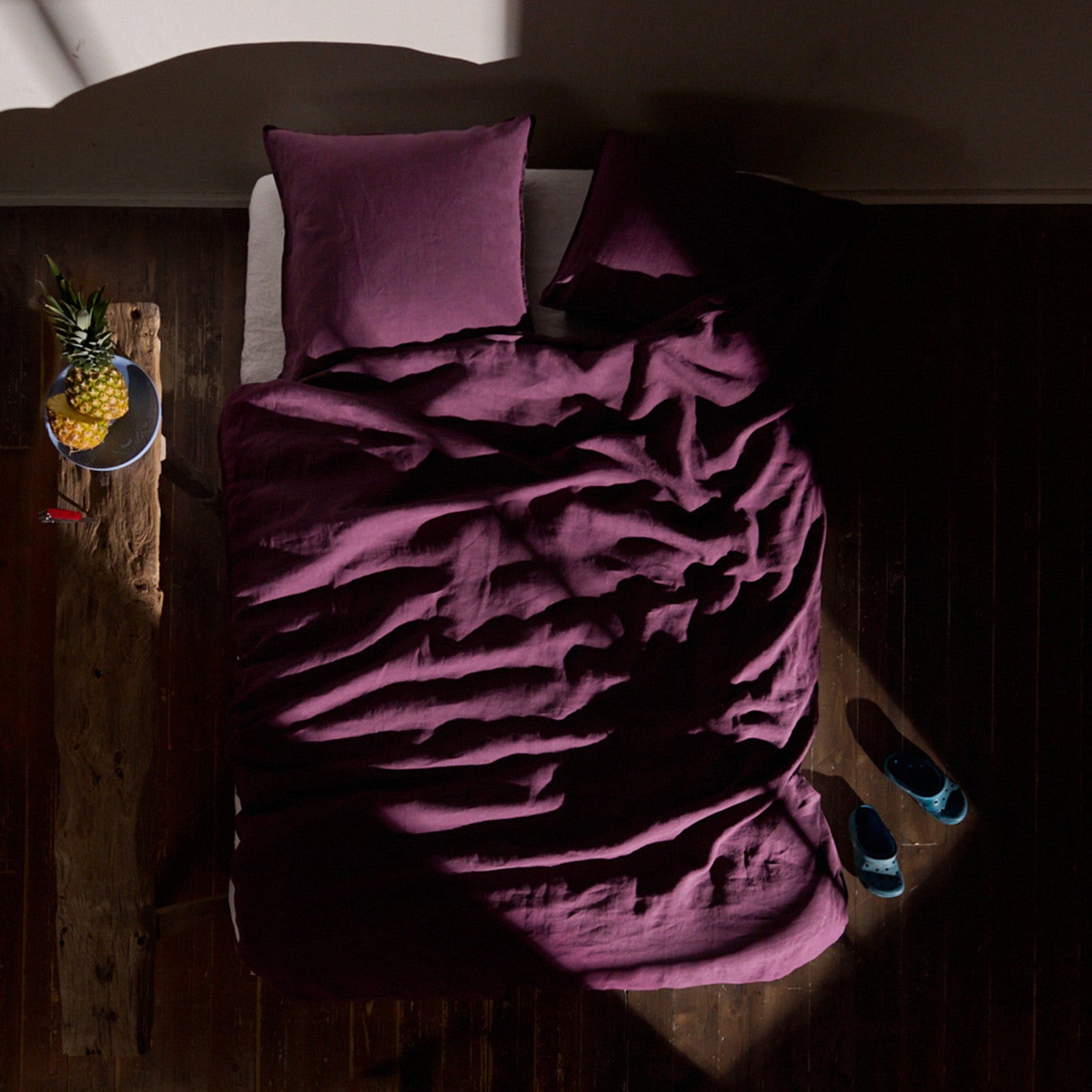 Linus uni plum Housse de couette 200x210 cm